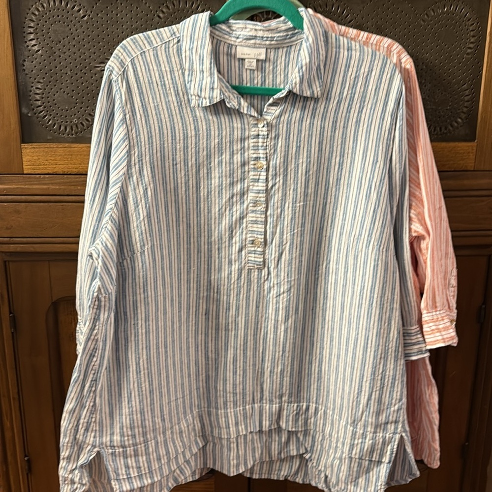 J.Jill Striped Linen Top